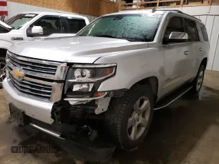 2018 Chevrolet Tahoe Premier with VIN 1GNSKCKCXJR160533, listed as a Copart auction lot 55648025 with 102,243 mi miles and Salvage title. Bid and sale history available at DreamBid. Image 1.