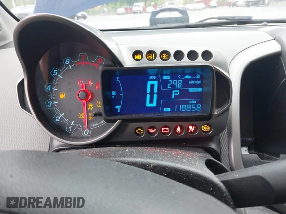 2012 Chevrolet Sonic LT with VIN 1G1JC6SH4C4207465, listed as a IAAI auction lot 42305717 with 118,858 mi miles and . Bid and sale history available at DreamBid. Image 7.