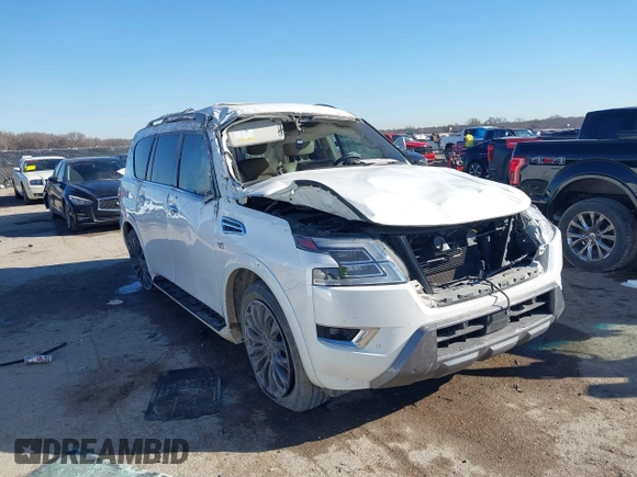 2021 Nissan Armada Platinum with VIN JN8AY2DA4M9371454, listed as a IAAI auction lot 41685753 with 1 mi miles. Bid and sale history available at carsss.com. Image 1.