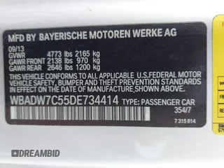 2013 BMW 3 Series 328i с VIN WBADW7C55DE734414, выставлен на аукционе IAAI как лот 42685123 с пробегом 72 180 миль миль и . История ставок и продаж доступна на DreamBid. Изображение 9.