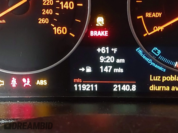 2013 BMW 3 Series 328i with VIN WBA3C1C50DF439250, listed as a IAAI auction lot 42285131 with 119,211 mi miles and . Bid and sale history available at DreamBid. Image 16.