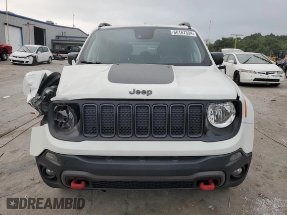 2021 Jeep Renegade Trailhawk z VIN ZACNJDC19MPM30234, wystawiony jako Copart lot #66167334 z przebiegiem 46 075 mil mil oraz Szkoda całkowita • Salvage title. Historia ofert i sprzedaży dostępna na DreamBid. Obrazek 5.
