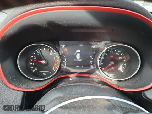 2018 Jeep Compass Trailhawk with VIN 3C4NJDDB9JT337597, listed as a Copart auction lot 86314244 with 88,873 mi miles and Salvage Title. Bid and sale history available at carsss.com. Image 9.