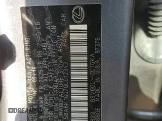 2016 Lexus ES 330 z VIN 58ABK1GG7GU012343, wystawiony jako Copart lot #57049315 z przebiegiem 47 745 mil mil oraz Szkoda całkowita • Salvage title. Historia ofert i sprzedaży dostępna na DreamBid. Obrazek 13.
