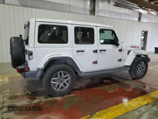 2024 Jeep Wrangler Sahara with VIN 1C4PJXEG8RW354580, listed as a Copart auction lot 64086715 with 11,721 mi miles and Salvage title. Bid and sale history available at DreamBid. Image 3.