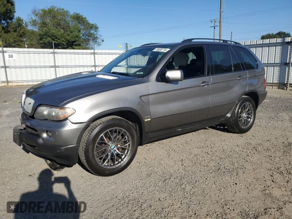 2005 BMW X5 4.4i with VIN 5UXFB53565LV15453, listed as a Copart auction lot 75830774 with 148,211 mi miles and Salvage Title. Bid and sale history available at carsss.com. Image 1.