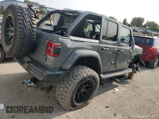 2020 Jeep Wrangler Unlimited Sahara with VIN 1C4HJXEM2LW337002, listed as a Copart auction lot 71056504 with 0 mi miles and Salvage Title. Bid and sale history available at carsss.com. Image 3.