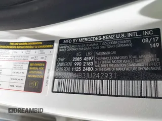 2018 Mercedes-Benz C 300 with VIN 55SWF4JB3JU242931, listed as a IAAI auction lot 42267645 with 194,674 mi miles and . Bid and sale history available at DreamBid. Image 9.