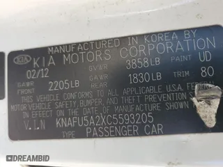 2012 Kia Forte 5-Door EX with VIN KNAFU5A2XC5593205, listed as a Copart auction lot 73847324 with 133,176 mi miles and Non Repairable. Bid and sale history available at carsss.com. Image 13.