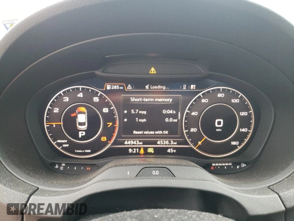 2018 Audi A3 Sedan Premium Plus with VIN WAUJ8GFFXJ1045764, listed as a Copart auction lot 47725344 with 44,943 mi miles. Bid and sale history available at carsss.com. Image 9.