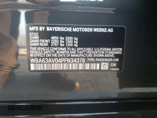 2023 BMW 4 Series 430i with VIN WBA63AV04PFN34378, listed as a Copart auction lot 41647305 with 33,416 mi miles and Salvage title. Bid and sale history available at DreamBid. Image 14.