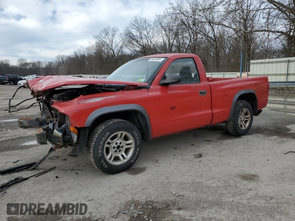 2002 Dodge Dakota with VIN 1B7FL16X92S669659, listed as a Copart auction lot 86835994 with 134,893 mi miles and Salvage Title. Bid and sale history available at carsss.com. Image 1.