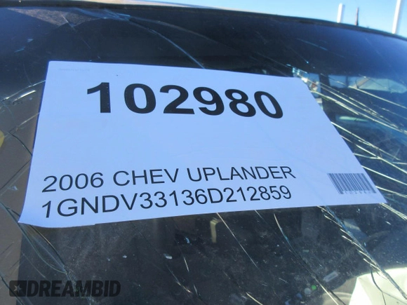 2006 Chevrolet Uplander LT w/1LT with VIN 1GNDV33136D212859, listed as a Copart auction lot 49563171 with 0 mi miles and Salvage Title. Bid and sale history available at carsss.com. Image 8.