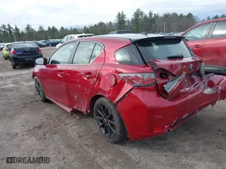2012 Lexus CT 200h with VIN JTHKD5BH3C2117141, listed as a IAAI auction lot 41945848 with 100,299 mi miles. Bid and sale history available at carsss.com. Image 3.