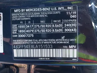 2020 Mercedes-Benz GLS 450 z VIN 4JGFF5KE8LA151533, wystawiony jako IAAI lot #42059247 z przebiegiem 62 589 mil mil oraz . Historia ofert i sprzedaży dostępna na DreamBid. Obrazek 9.