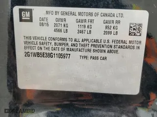 2016 Chevrolet Impala Limited LT with VIN 2G1WB5E38G1105977, listed as a Copart auction lot 53634565 with 254,090 mi miles and Salvage Title. Bid and sale history available at carsss.com. Image 12.