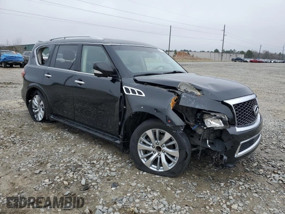 2015 Infiniti QX80 with VIN JN8AZ2NF3F9574006, listed as a Copart auction lot 46035175 with 184,830 mi miles and Salvage Title. Bid and sale history available at carsss.com. Image 4.
