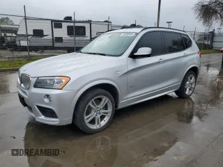 2013 BMW X3 xDrive35i with VIN 5UXWX7C54DL977845, listed as a Copart auction lot 48598485 with 24,753 mi miles and Salvage Title. Bid and sale history available at DreamBid. Image 1.
