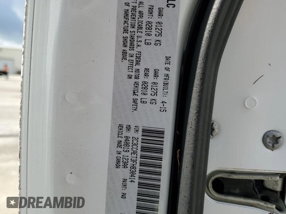 2015 Chrysler 300 C with VIN 2C3CCAET3FH830414, listed as a Copart auction lot 73649014 with Not Provided miles and Salvage Title. Bid and sale history available at DreamBid. Image 13.