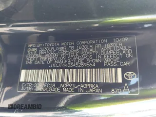 2010 Toyota Yaris with VIN JTDJT4K33A5289664, listed as a IAAI auction lot 41807494 with 143,250 mi miles and . Bid and sale history available at DreamBid. Image 9.