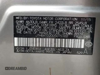 2016 Lexus IS 200t with VIN JTHBA1D20G5015102, listed as a IAAI auction lot 42440555 with 44,891 mi miles and . Bid and sale history available at DreamBid. Image 9.
