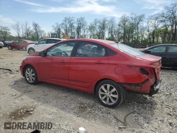 2012 Hyundai Accent GLS with VIN KMHCU4AE5CU180992, listed as a Copart auction lot 53336145 with 126,142 mi miles and Salvage Title. Bid and sale history available at carsss.com. Image 2.