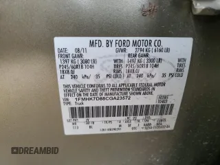 2012 Ford Explorer XLT with VIN 1FMHK7D88CGA23572, listed as a Copart auction lot 53315895 with 106,333 mi miles and Salvage Title. Bid and sale history available at DreamBid. Image 14.