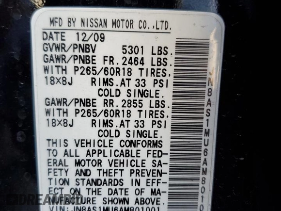 2010 Infiniti FX with VIN JN8AS1MU6AM801001, listed as a Copart auction lot 84213264 with 135,296 mi miles and Clean Title. Bid and sale history available at DreamBid. Image 13.