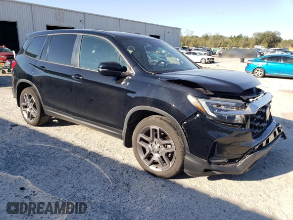 2022 Honda Passport EX-L z VIN 5FNYF7H57NB006655, wystawiony jako Copart lot #48693295 z przebiegiem 38 579 mil mil oraz Szkoda całkowita • Salvage title. Historia ofert i sprzedaży dostępna na DreamBid. Obrazek 4.
