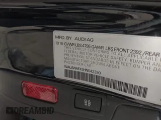 2017 Audi A4 Premium with VIN WAUANAF43HN042390, listed as a IAAI auction lot 41681234 with 88,248 mi miles. Bid and sale history available at carsss.com. Image 9.