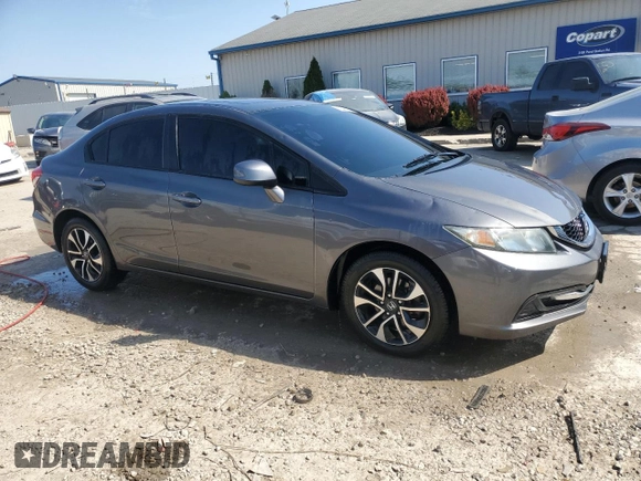 2013 Honda Civic EX with VIN 2HGFB2F89DH506846, listed as a Copart auction lot 53423285 with 92,542 mi miles and Salvage Title. Bid and sale history available at DreamBid. Image 4.