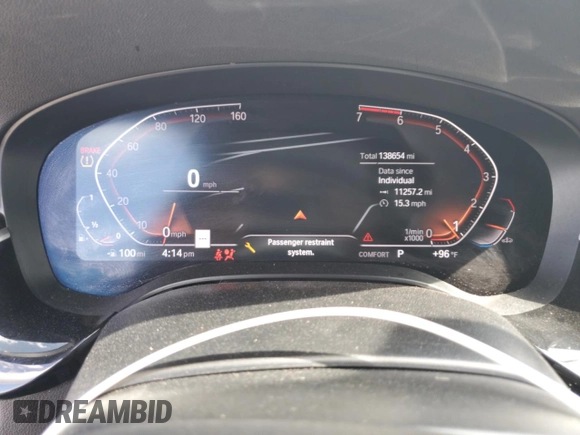 2020 BMW 5 Series 530i with VIN WBAJR3C0XLWW63677, listed as a Copart auction lot 61009385 with 138,654 mi miles and Clean title. Bid and sale history available at DreamBid. Image 9.