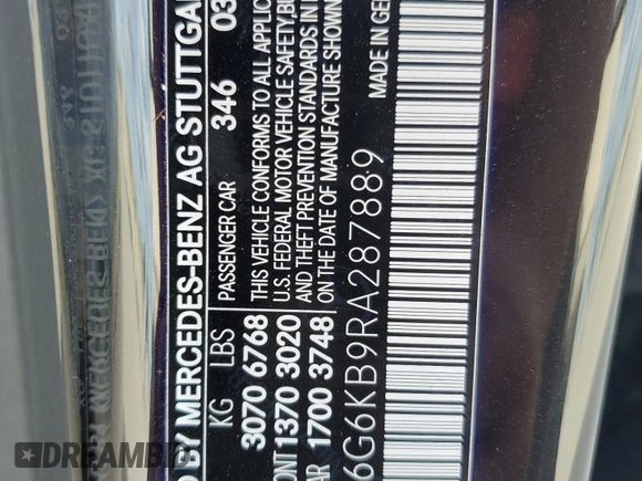 2024 Mercedes-Benz S 580e with VIN W1K6G6KB9RA287889, listed as a Copart auction lot 79701824 with 165 mi miles and Salvage Title. Bid and sale history available at DreamBid. Image 12.