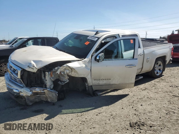 2015 Chevrolet Silverado 1500 LTZ with VIN 3GCUKSEJ4FG305028, listed as a Copart auction lot 46948365 with 0 mi miles and Salvage Title. Bid and sale history available at carsss.com. Image 1.
