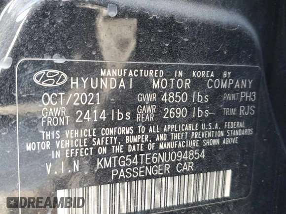 2022 Genesis G70 3.3T z VIN KMTG54TE6NU094854, wystawiony jako Copart lot #80251854 z przebiegiem Nie podano mil oraz Szkoda całkowita • Salvage title. Historia ofert i sprzedaży dostępna na DreamBid. Obrazek 12.
