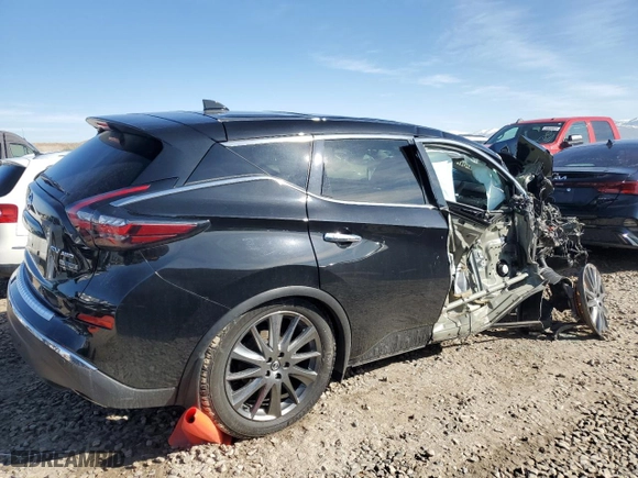 2021 Nissan Murano SV with VIN 5N1AZ2BS0MC130364, listed as a Copart auction lot 47969045 with 76,986 mi miles and Salvage Title. Bid and sale history available at carsss.com. Image 3.