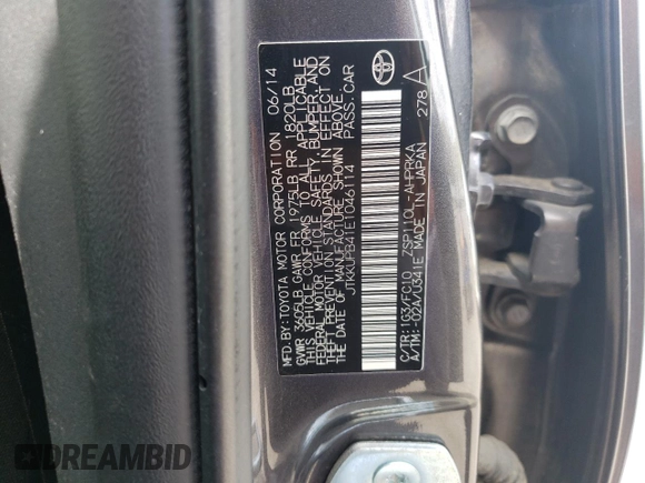 2014 Scion xD with VIN JTKKUPB41E1046114, listed as a Copart auction lot 54599235 with 125,979 mi miles and Salvage title. Bid and sale history available at DreamBid. Image 13.