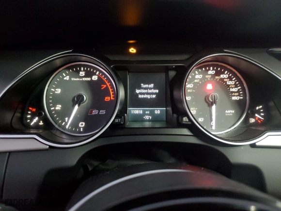 2013 Audi S5 Prestige with VIN WAU3GAFR7DA015399, listed as a Copart auction lot 77259684 with 110,818 mi miles and Non Repairable. Bid and sale history available at carsss.com. Image 9.
