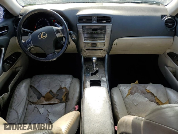 2011 Lexus IS 250 with VIN JTHBF5C24B5138890, listed as a Copart auction lot 55351905 with 263,022 mi miles and Salvage Title. Bid and sale history available at DreamBid. Image 8.