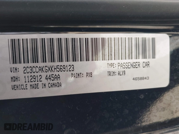 2019 Chrysler 300 Limited with VIN 2C3CCAKGXKH569123, listed as a IAAI auction lot 41786636 with 63,540 mi miles. Bid and sale history available at carsss.com. Image 9.
