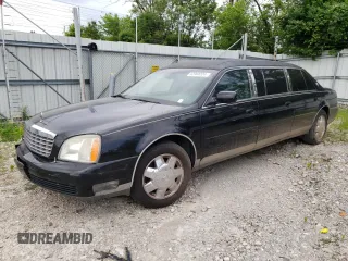 2003 Cadillac DeVille Limousine z VIN 1GEEH90Y33U550029, wystawiony jako Copart lot #52968224 z przebiegiem 79 900 mil mil oraz Szkoda całkowita • Salvage title. Historia ofert i sprzedaży dostępna na DreamBid. Obrazek 1.