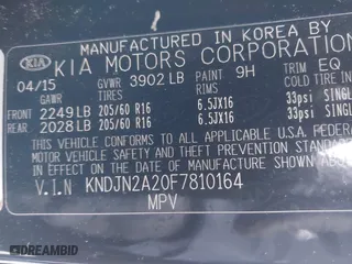 2015 Kia Soul with VIN KNDJN2A20F7810164, listed as a IAAI auction lot 41972815 with 97,095 mi miles. Bid and sale history available at carsss.com. Image 9.