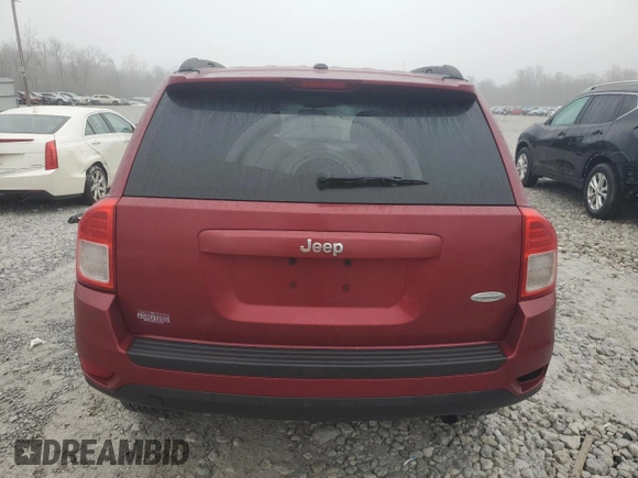 2012 Jeep Compass Latitude with VIN 1C4NJCEAXCD651896, listed as a Copart auction lot 86442794 with 92,181 mi miles and Salvage Title. Bid and sale history available at DreamBid. Image 6.