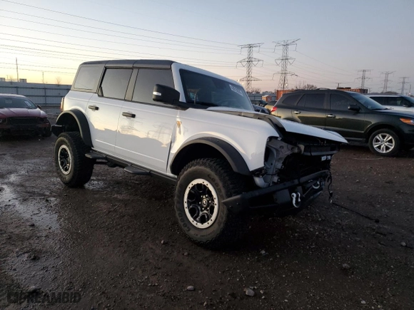 2024 Ford Bronco Badlands with VIN 1FMEE9BP3RLA26637, listed as a Copart auction lot 43019205 with 0 mi miles and Salvage Title. Bid and sale history available at carsss.com. Image 4.