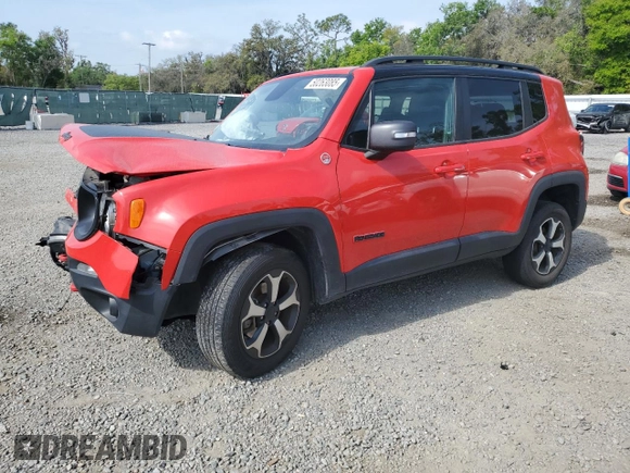 2020 Jeep Renegade Trailhawk with VIN ZACNJBC19LPL45977, listed as a Copart auction lot 50263085 with 104,709 mi miles and Non repairable. Bid and sale history available at DreamBid. Image 1.