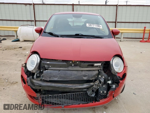 2013 FIAT 500 Pop with VIN 3C3CFFAR7DT674168, listed as a Copart auction lot 59771195 with 70,354 mi miles and Salvage title. Bid and sale history available at DreamBid. Image 5.