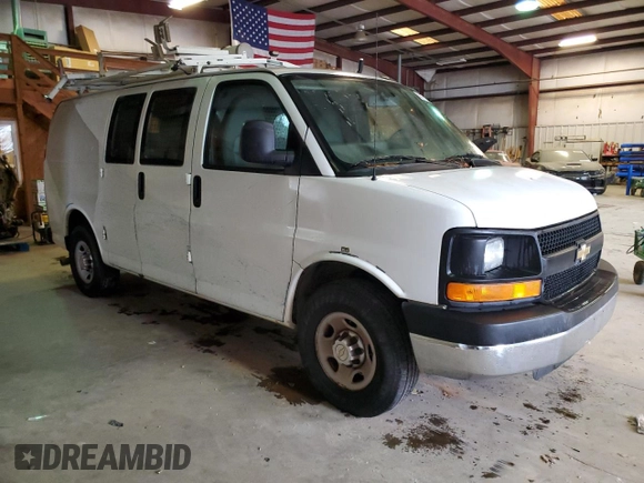 2014 Chevrolet Express Cargo Van with VIN 1GCWGFCB5E1130248, listed as a Copart auction lot 45773125 with 140,728 mi miles and Clean Title. Bid and sale history available at carsss.com. Image 4.