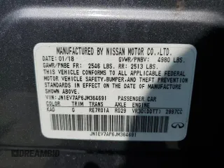 2018 Infiniti Q50 Luxe with VIN JN1EV7AP6JM364691, listed as a Copart auction lot 61680685 with 103,370 mi miles and Salvage title. Bid and sale history available at DreamBid. Image 12.