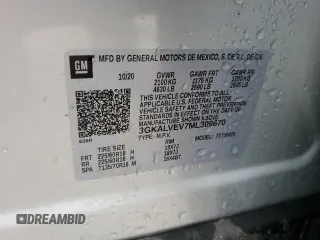 2021 GMC Terrain SLT with VIN 3GKALVEV7ML309670, listed as a Copart auction lot 53004105 with 84,192 mi miles and Salvage title. Bid and sale history available at DreamBid. Image 14.
