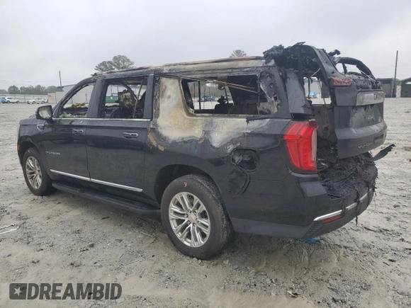 2021 GMC Yukon XL SLT with VIN 1GKS2GKD0MR429799, listed as a Copart auction lot 81524424 with 0 mi miles and Salvage Title. Bid and sale history available at carsss.com. Image 2.